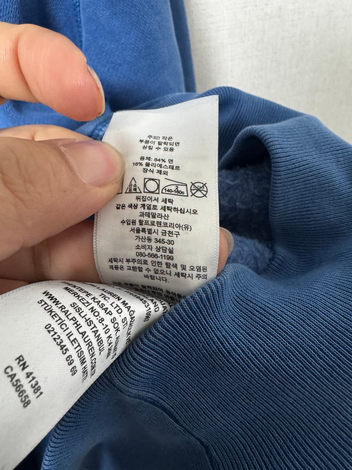 폴로 랄프로렌 블루 후드티 S(M) 상품이미지5