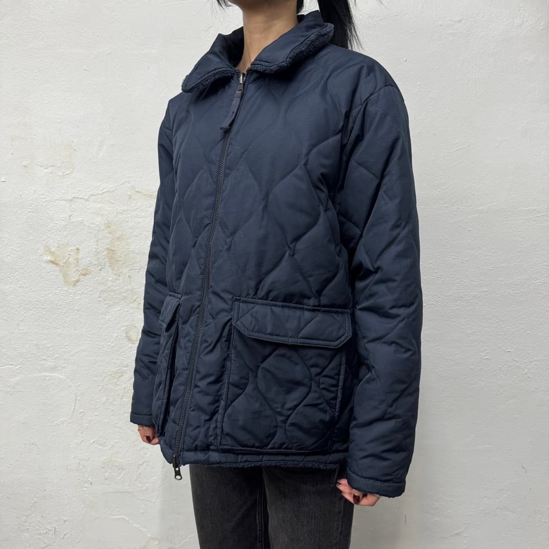 타이온(TAION) 다크네이비 퀄트 밀리터리 라인 리버시블 플리스 자켓 상품이미지2