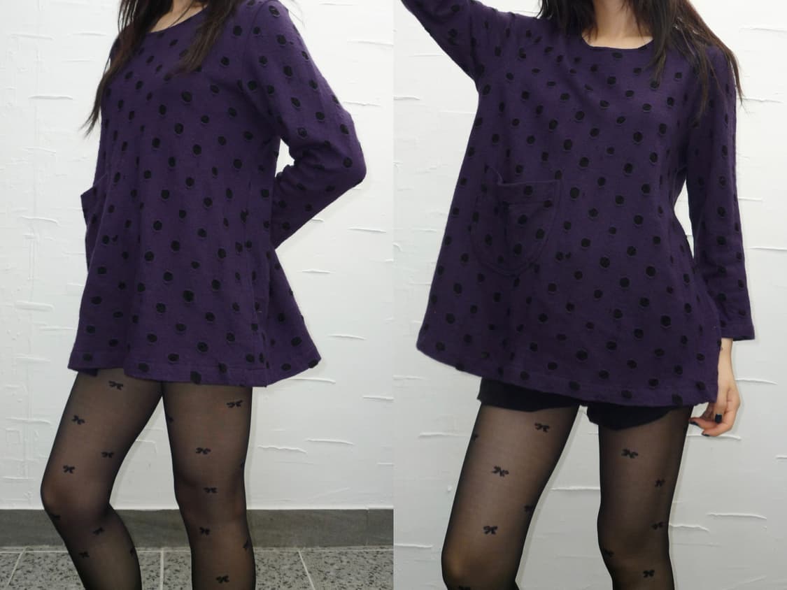 purple dot flare knit 상품이미지1