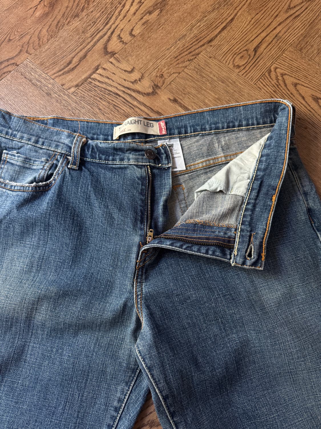 [36]00's 리바이스 505 빈티지 워싱 스트레치 데님 팬츠 상품이미지3