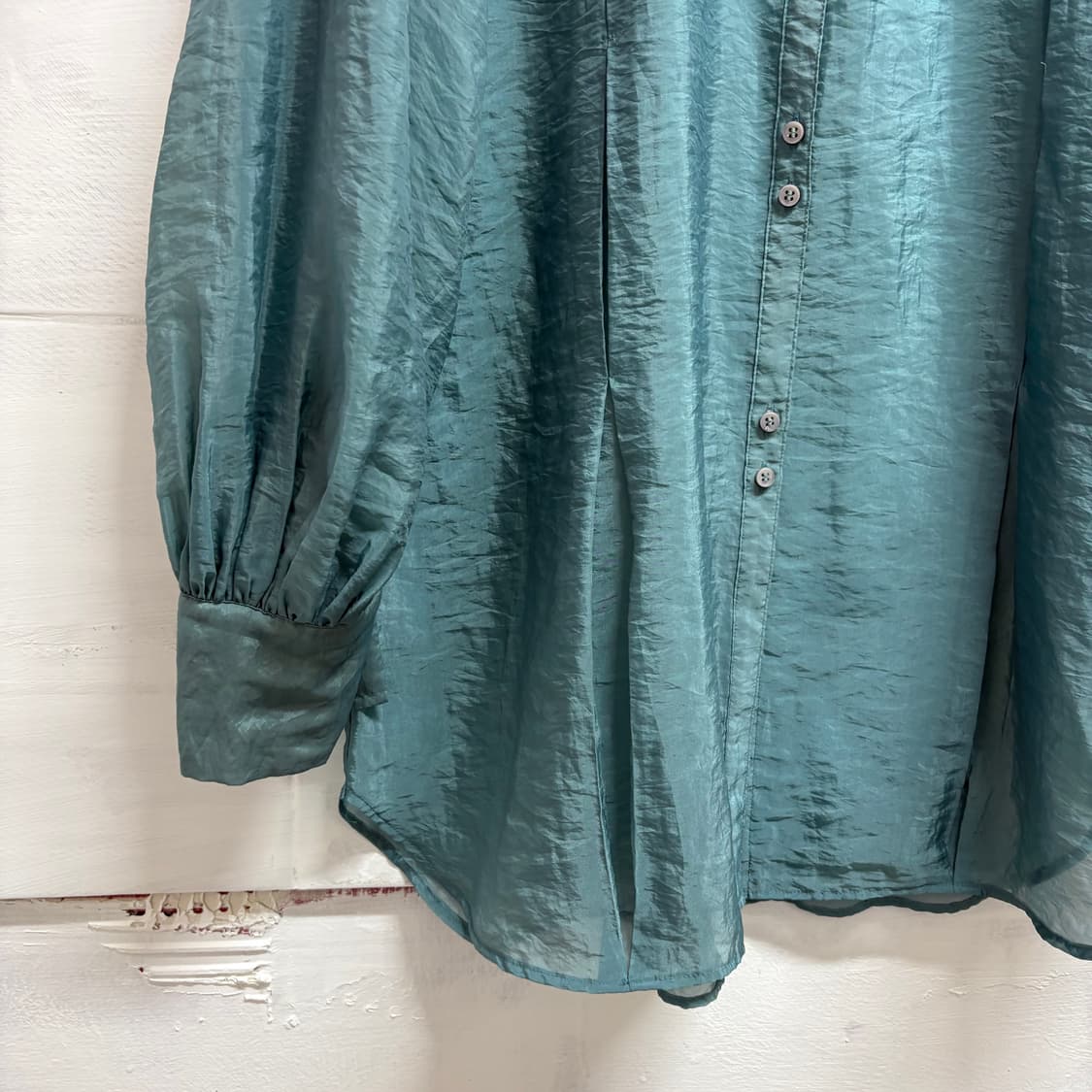 PUBLIC TOKYO 오간자 청록 벌룬 블라우스 JPN 상품이미지3