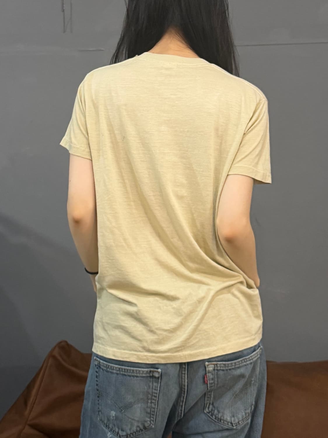 90’s 싱글 스티치 빈티지 베이지 레터링 프린팅 반팔티 상품이미지3