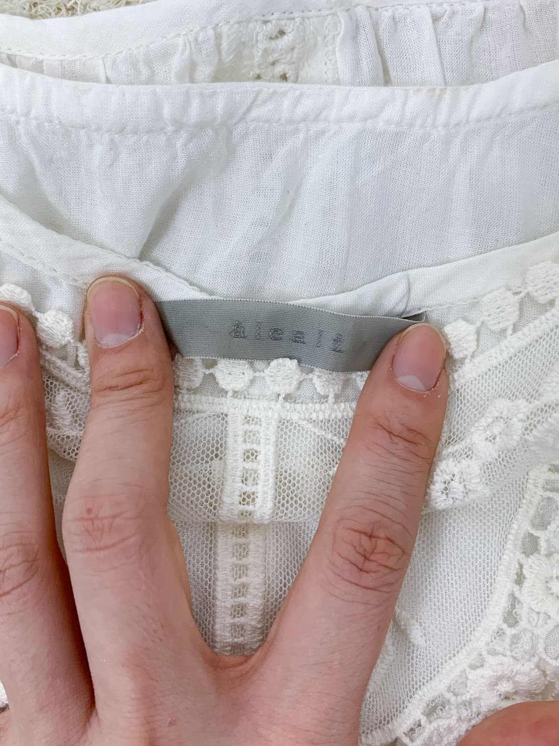 White Lace Mori Short Sleeve Top 상품이미지3