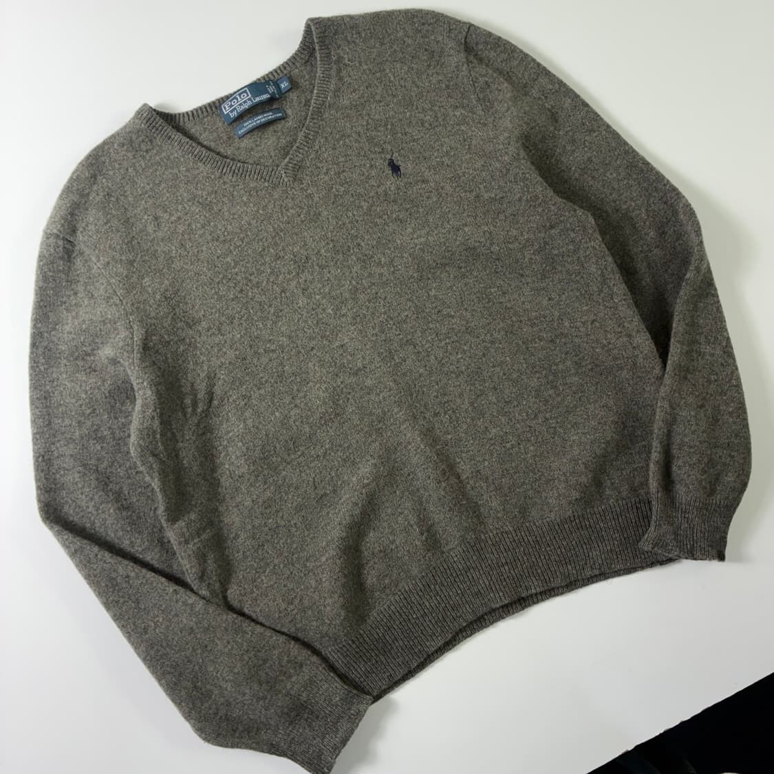 Polo  폴로 랄프로렌 90,s 자수 램스울 그레이 브이넥 니트  상품이미지2