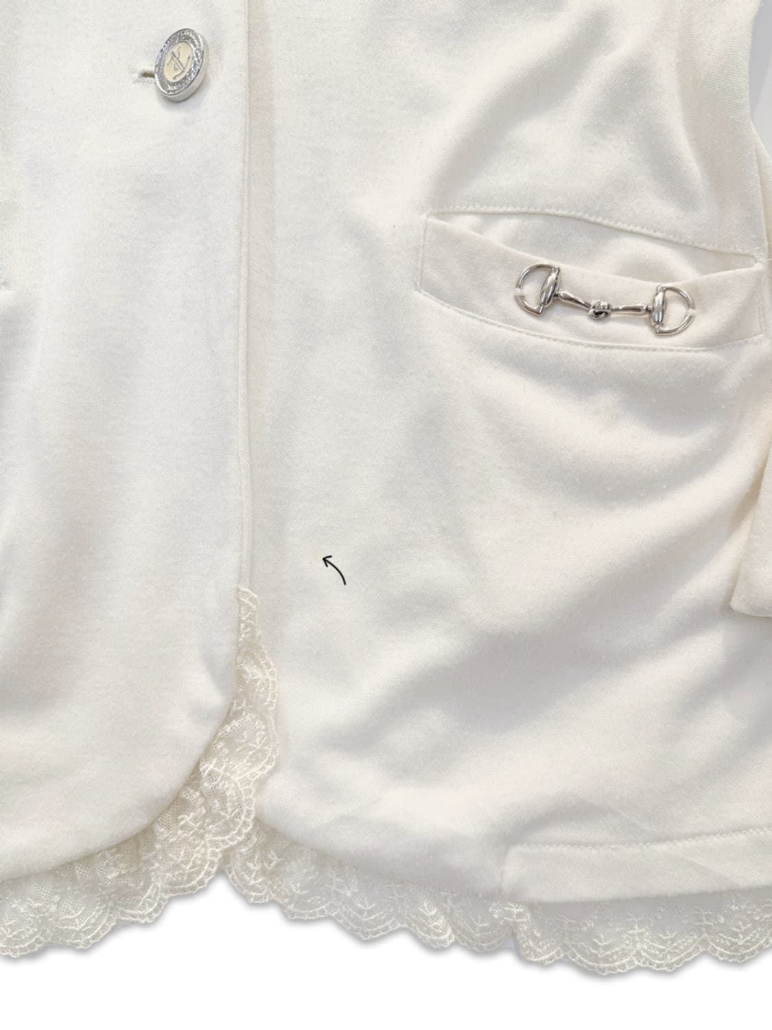 빈티지 Axes Femme 아이보리 레이스 가디건 상품이미지4