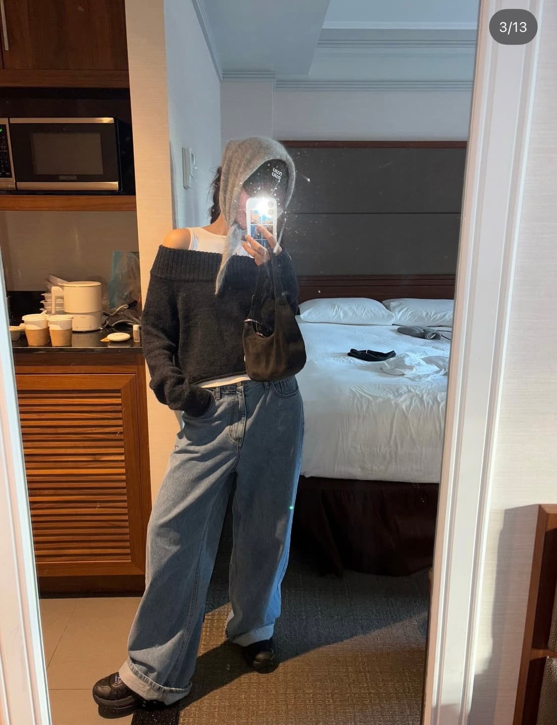 바이무드 Bell Off Shoulder Knit [smoky blue] 상품이미지3