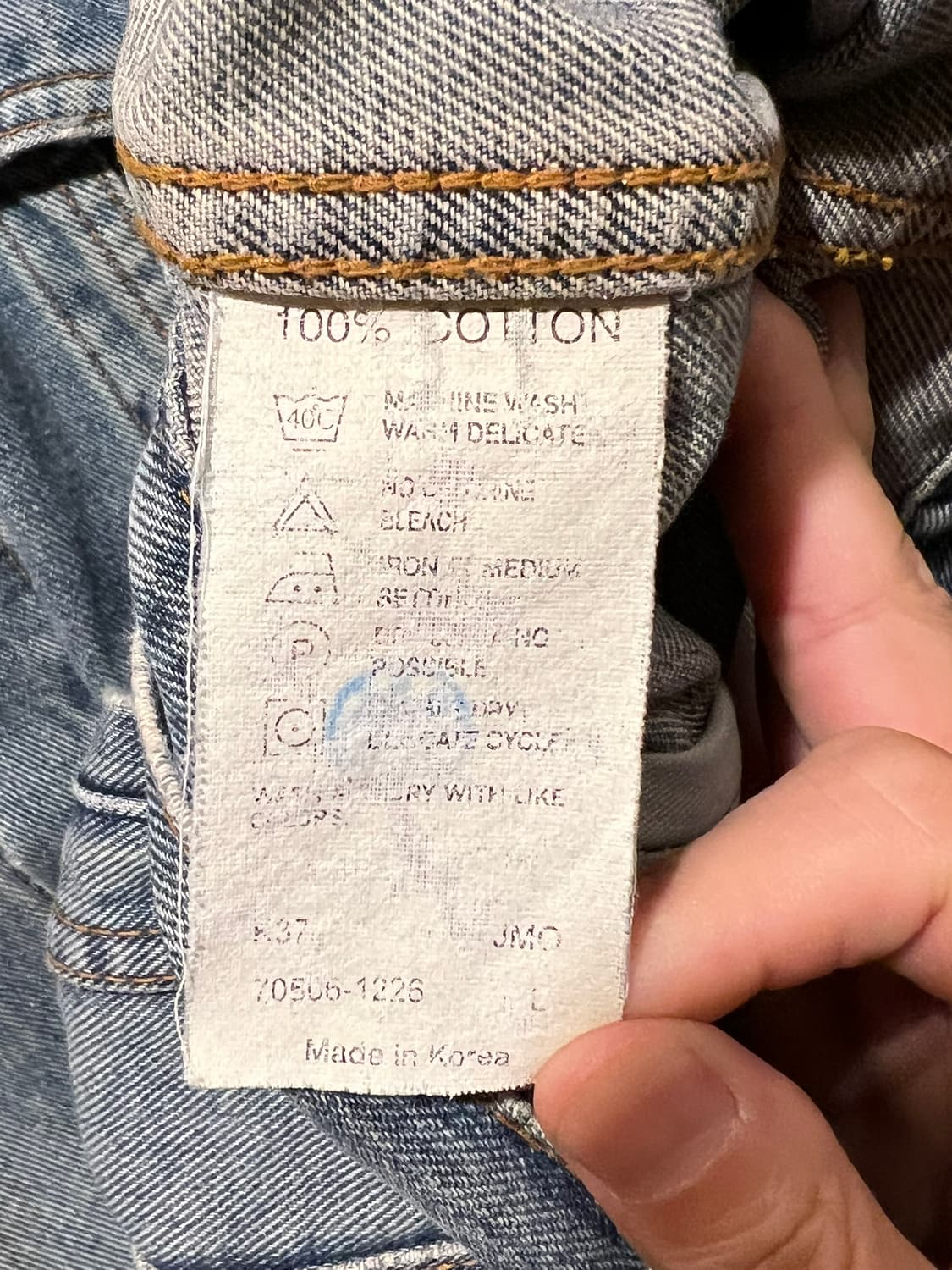 90s [L] 리바이스 타입3 트러커 데님 청자켓 KOREA MADE 상품이미지8