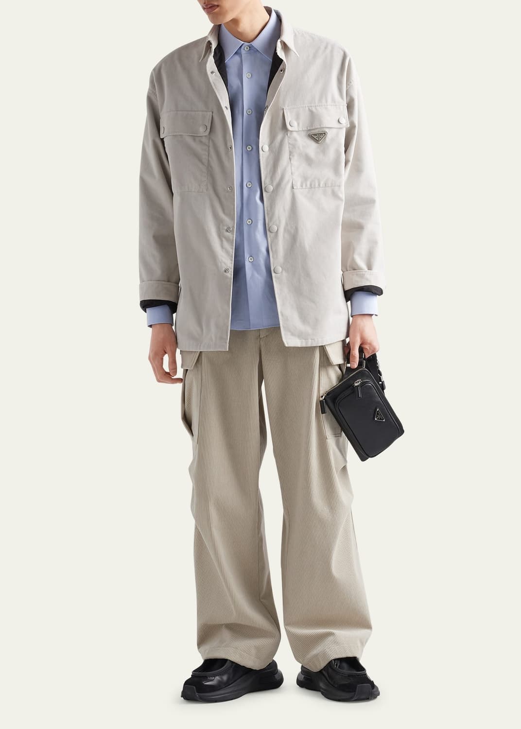 S / 프라다 로고 코듀로이 베이지 카고팬츠 상품이미지7
