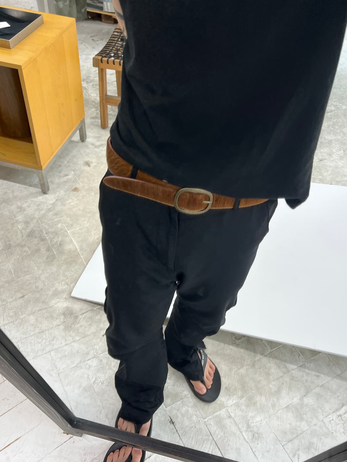 빈티지 송치 레더 벨트 상품이미지7