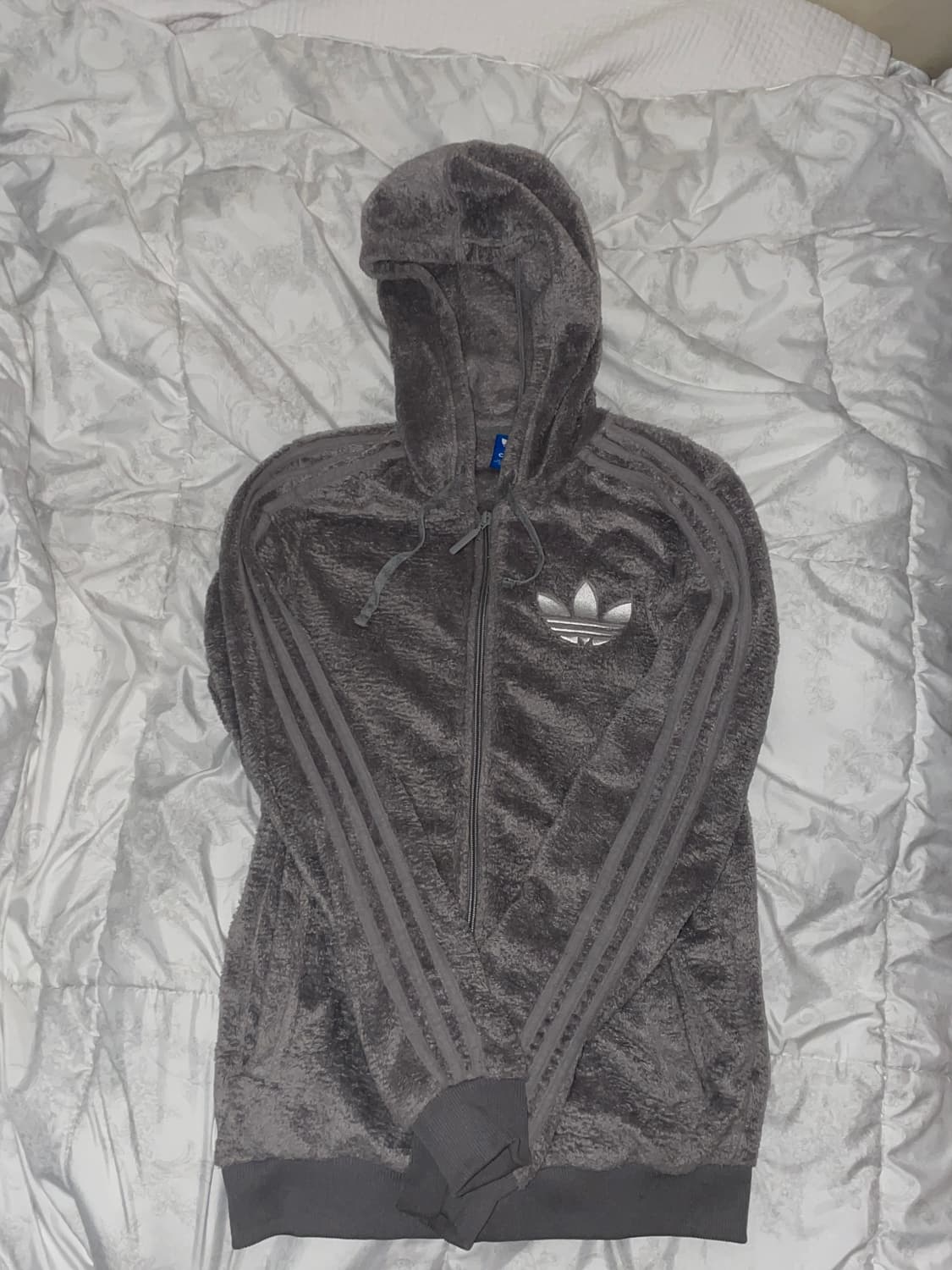 희귀)) 아디다스 회색 도트 플리스 후드집업 상품이미지1