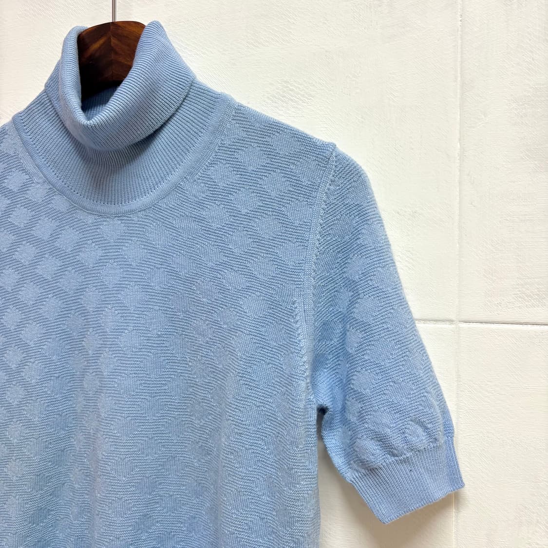 캐시미어울 니트 반팔 목폴라 (Made in ITALY) 상품이미지2