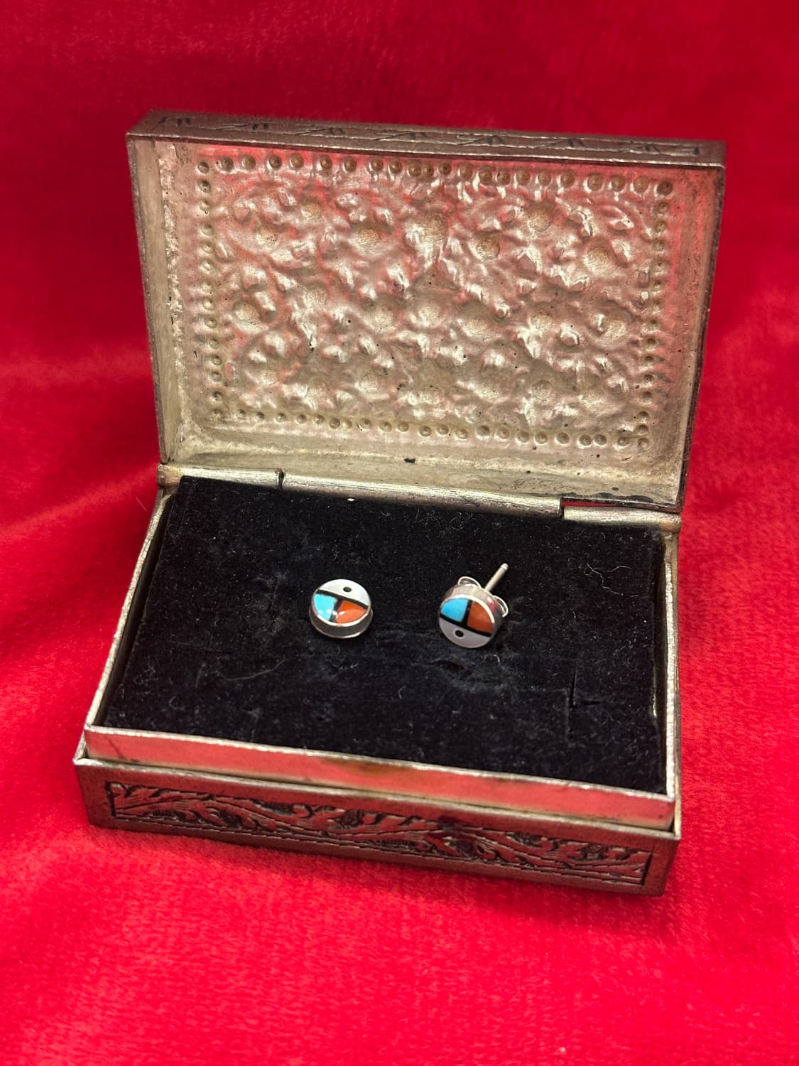 Vintage 925Silver Zuni Sunface Inlay Ear 상품이미지3
