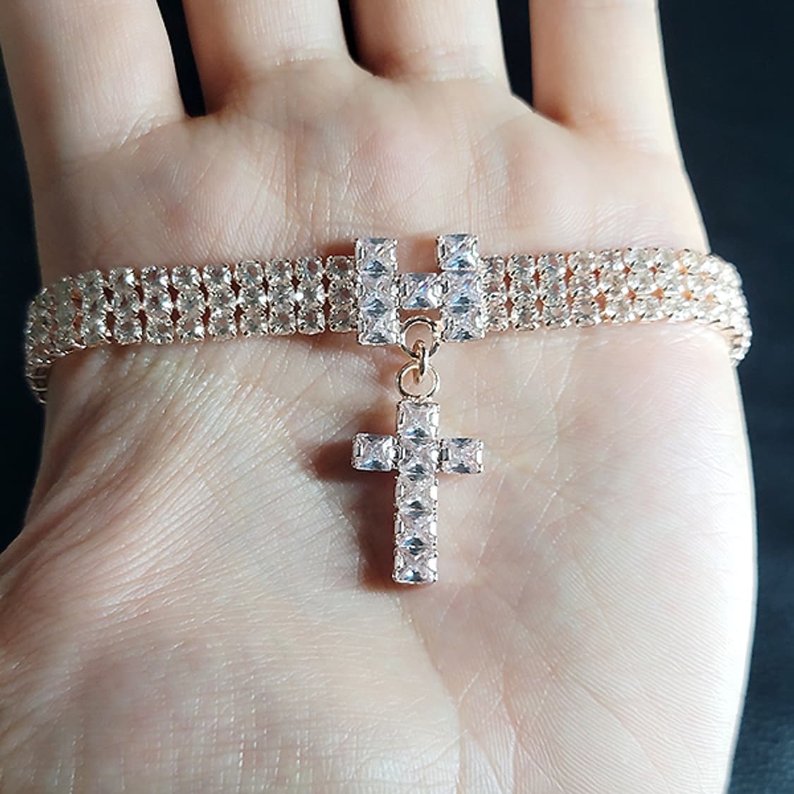 십자가 지르코니아 큐빅 소품 선물 강아지 고양이 목걸이 상품이미지5