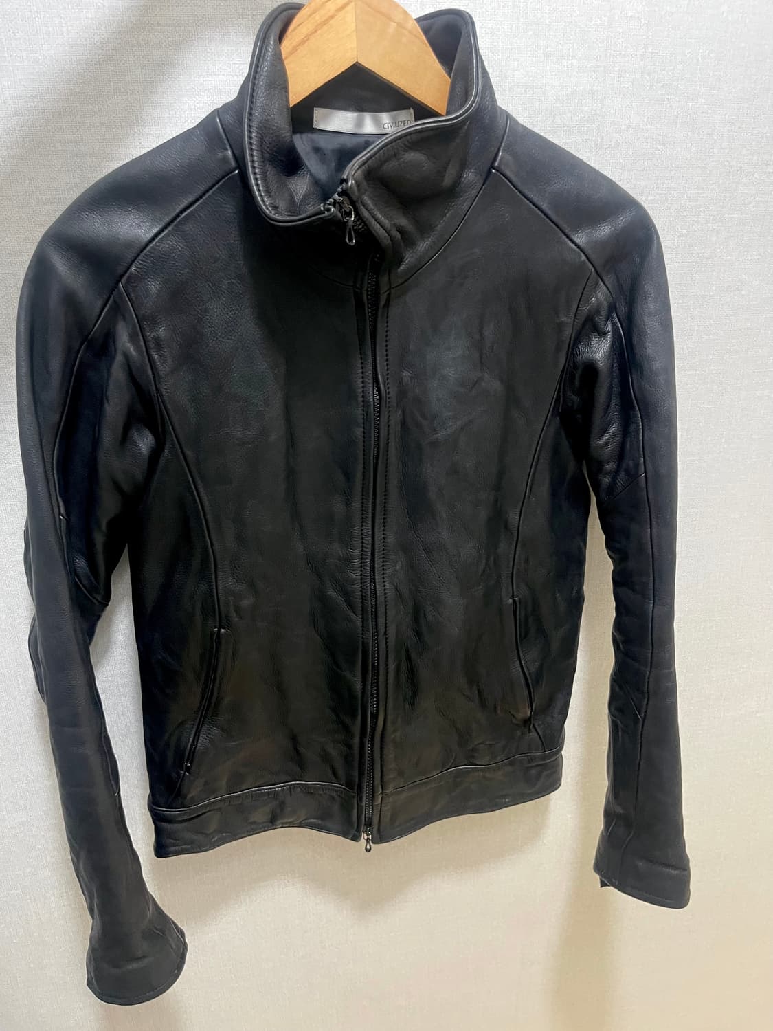 Civilized 스티어하이드 하이넥 레더 자켓 상품이미지4
