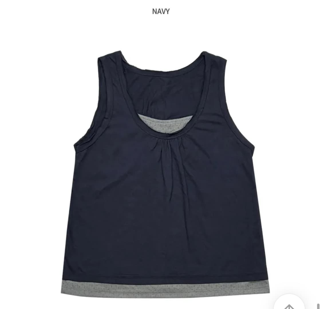코이세이오st 당일배송) 에이블리 희미한 이소 레이어드 나시 네이비민소매 상품이미지3