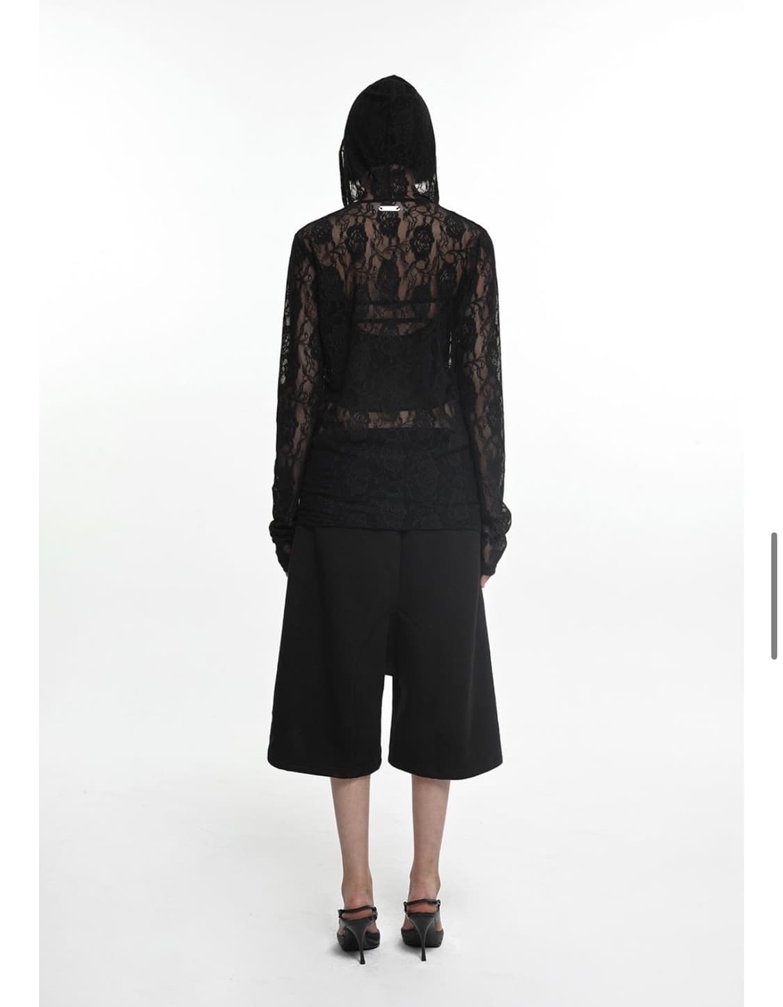나체 LACE HOODIE SHIRT BLACK 상품이미지3