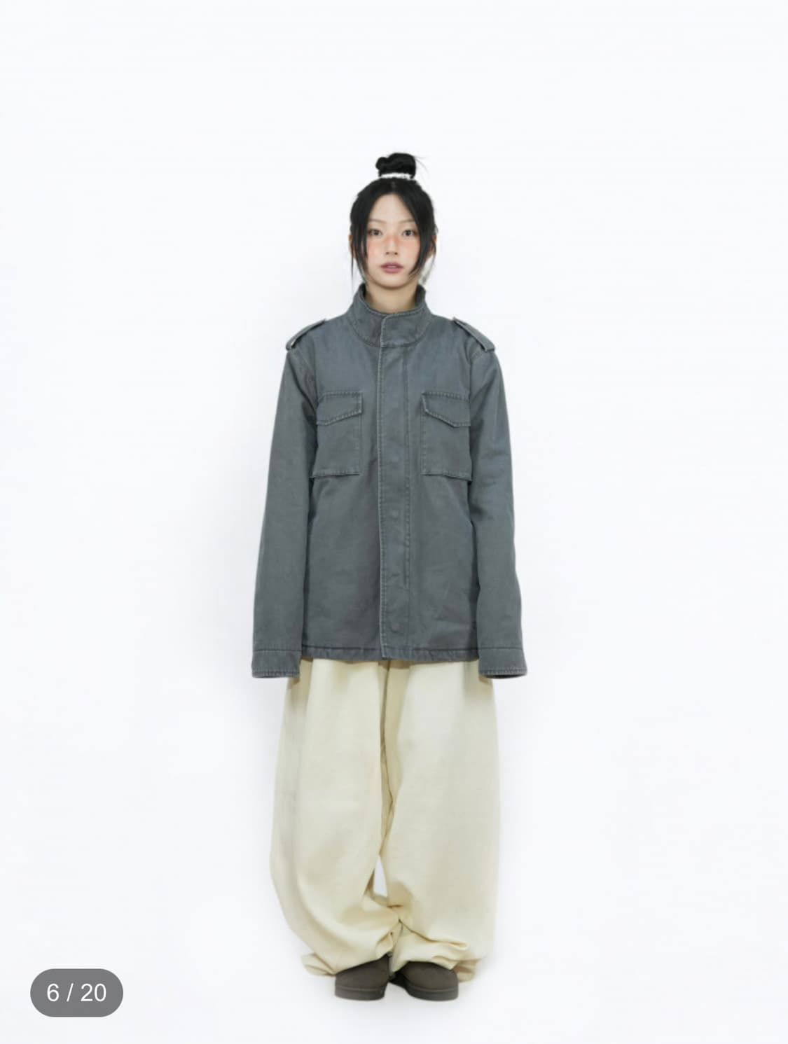 어스지구 피그먼트 웜 필드 자켓 (차콜) 상품이미지3