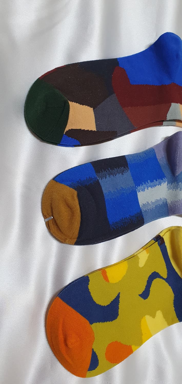 오렌지 겨자 블루 와인 네이비 Bonne Maison 본메종 양말 상품이미지2