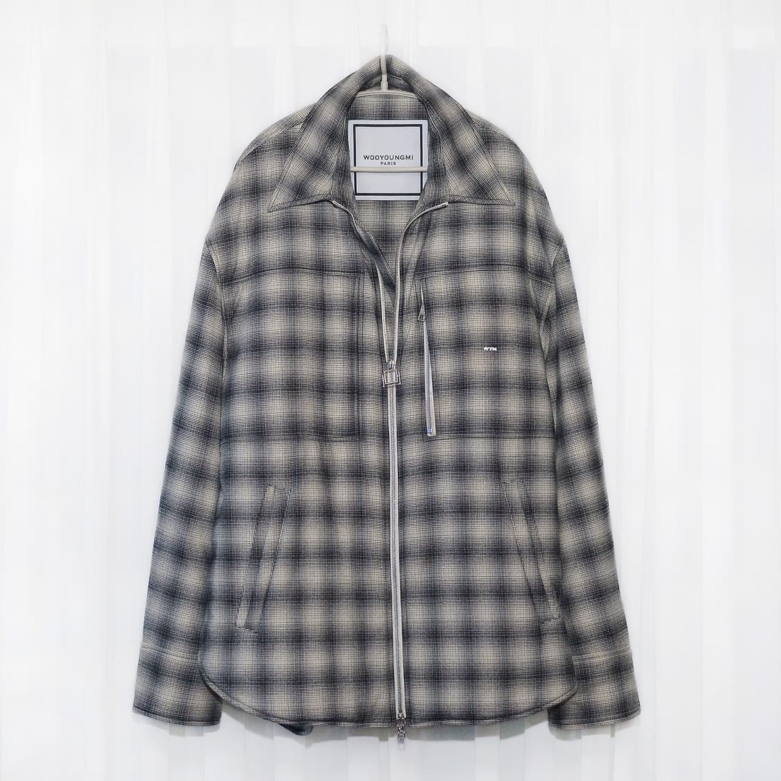 우영미 플래드체크 패디드 더블집업 오버 자켓 (52 / 110+) 상품이미지1