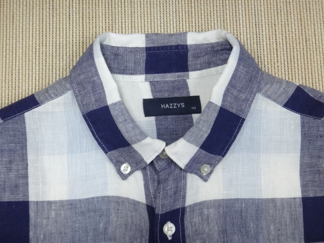 (100) HAZZYS 헤지스 남 체크 린넨 하절기 셔츠 상품이미지8