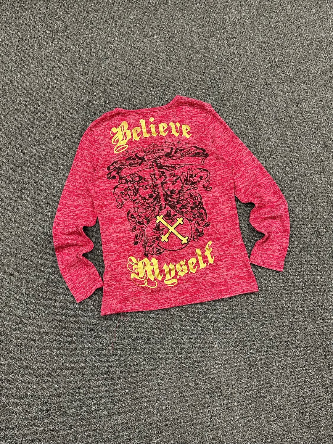 M)Japanese vintage 여성 핑크 백프린팅 레터링 긴팔 상품이미지6