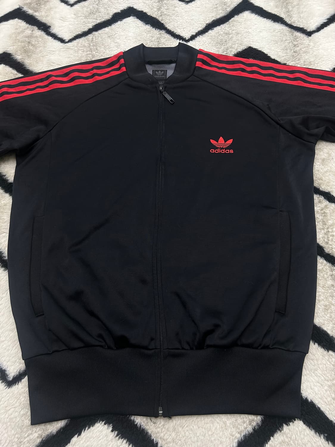 [XL]아디다스 슈퍼스타 트랙탑/블랙레드 상품이미지3