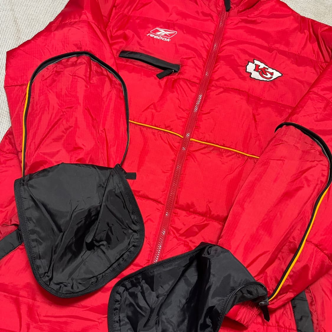 리복 NFL 캔자스시티 치프스 패딩 자켓 상품이미지3