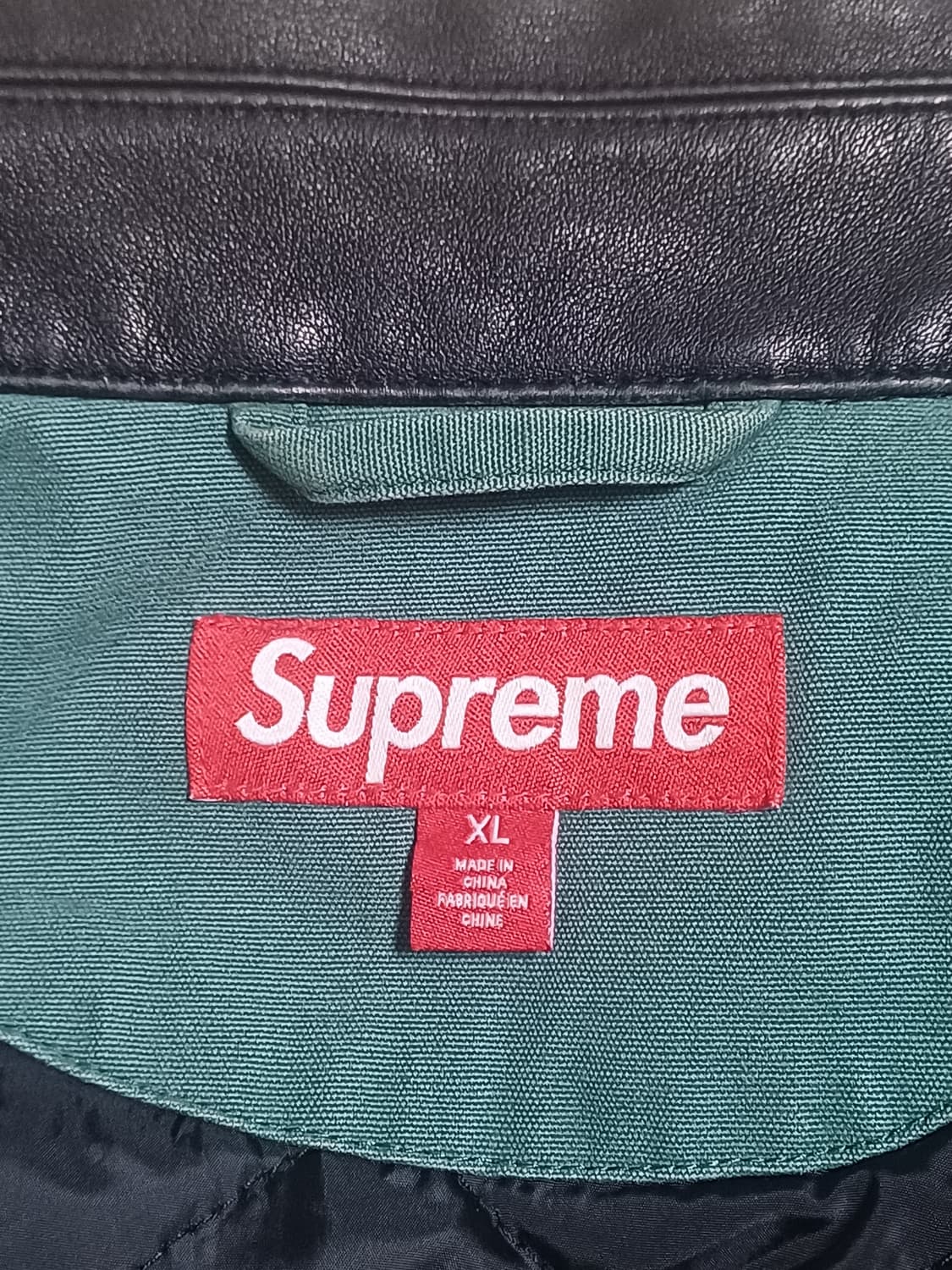 [XL] 슈프림 레더카라 워크자켓 그린 상품이미지6