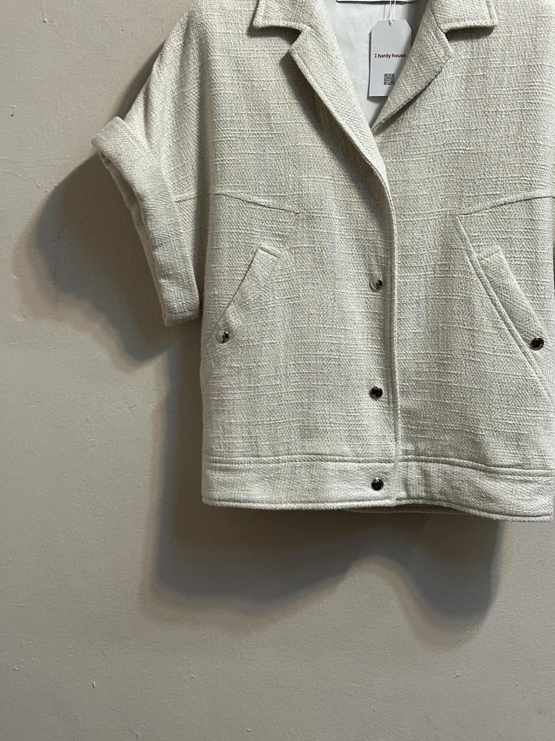 이로 파리 트위드 오픈카라 반팔 자켓 상품이미지4