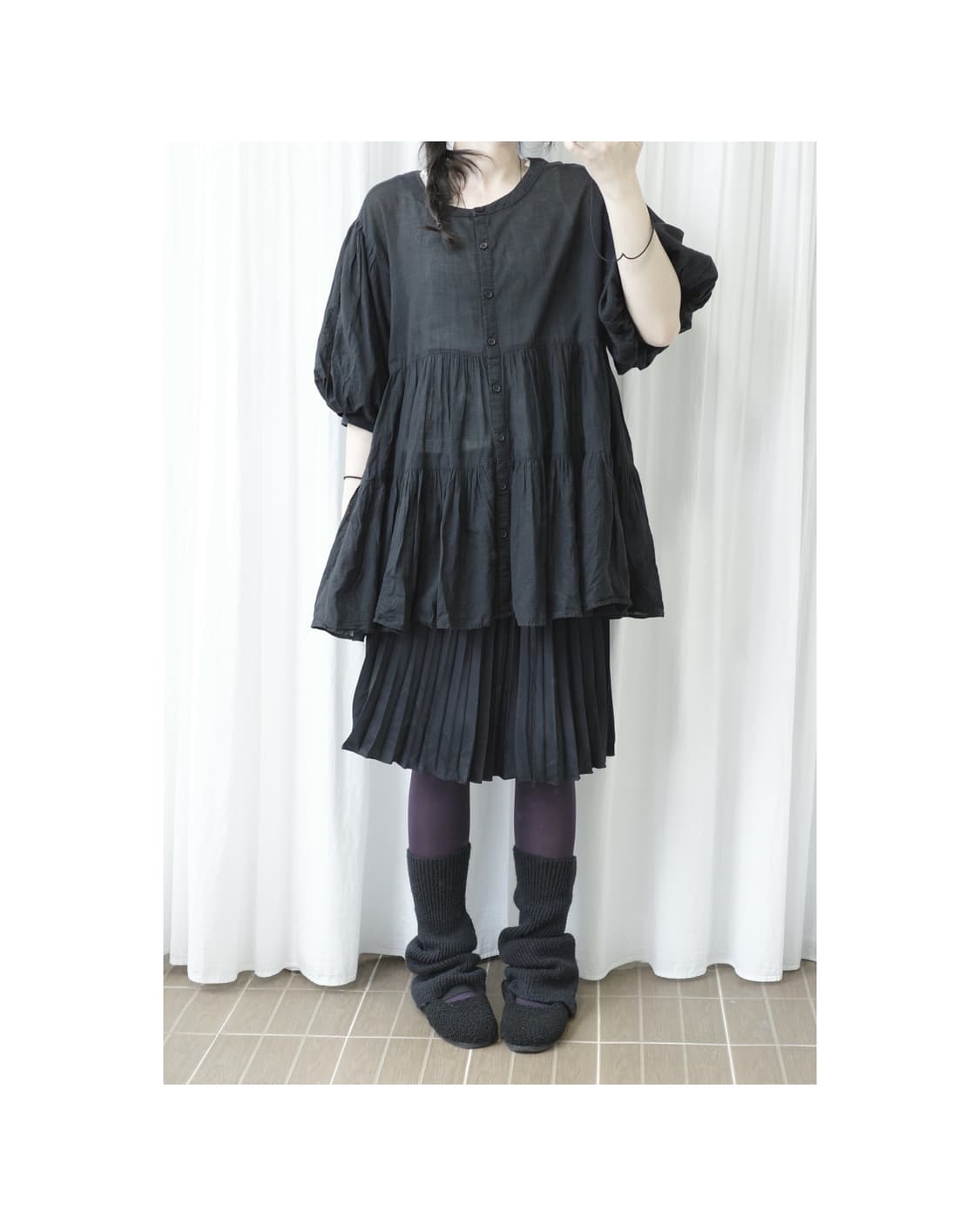 Black balloon blouse 상품이미지2