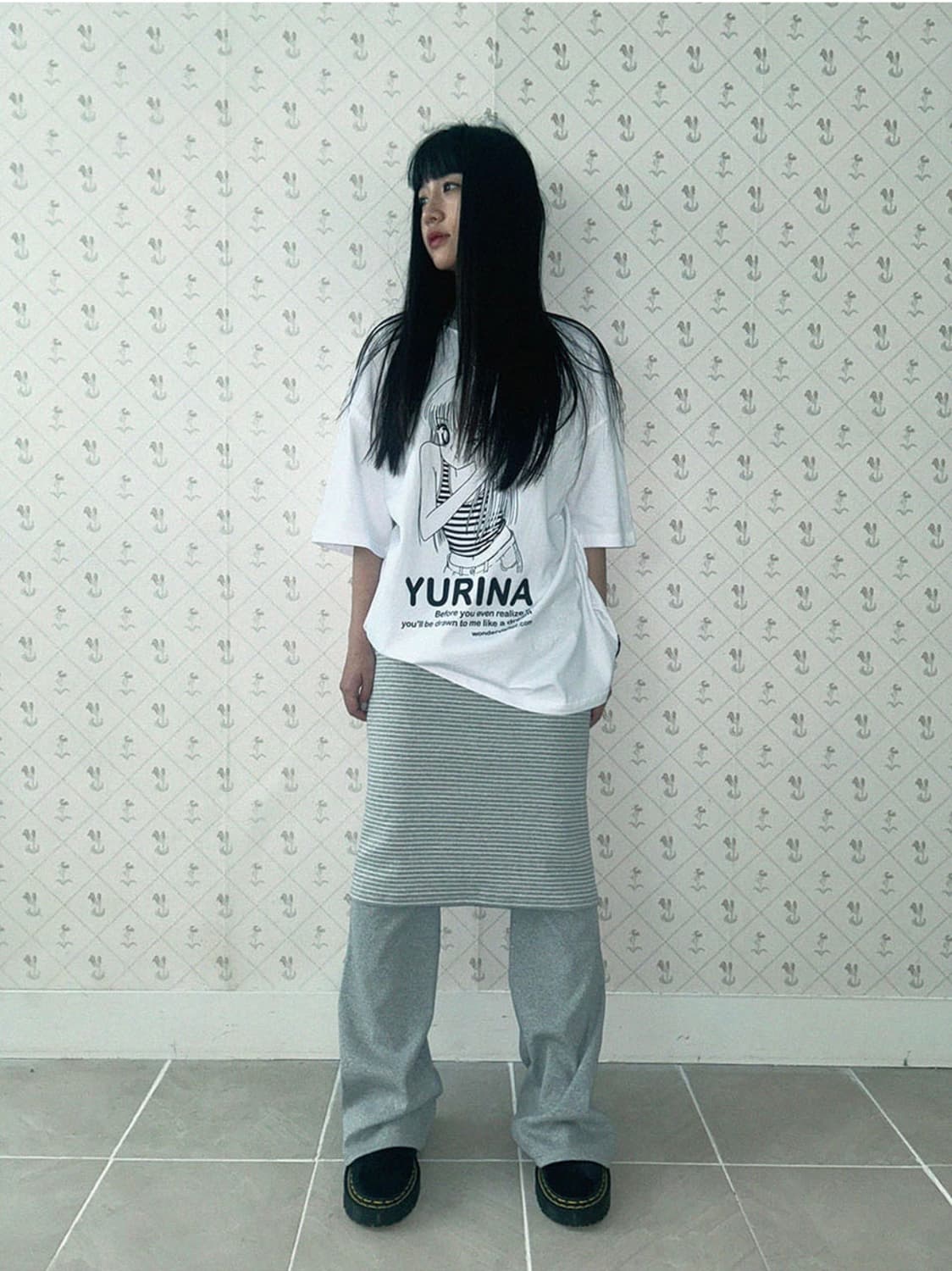 원더비지터 stripe skirt pants 상품이미지2