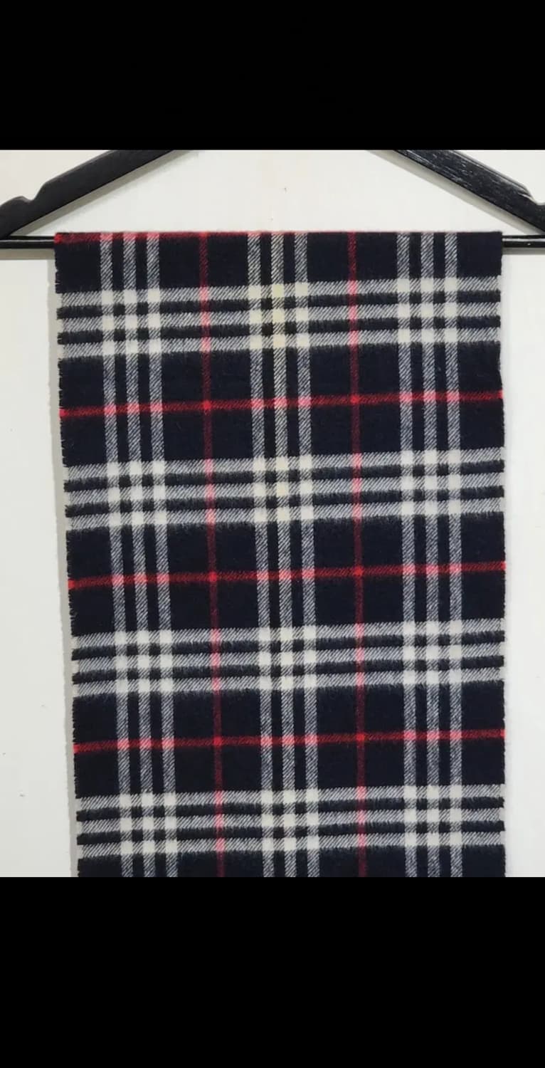 (정품) 버버리 캐시미어 목도리 체크 머플러 네이비 영국판  상품이미지2