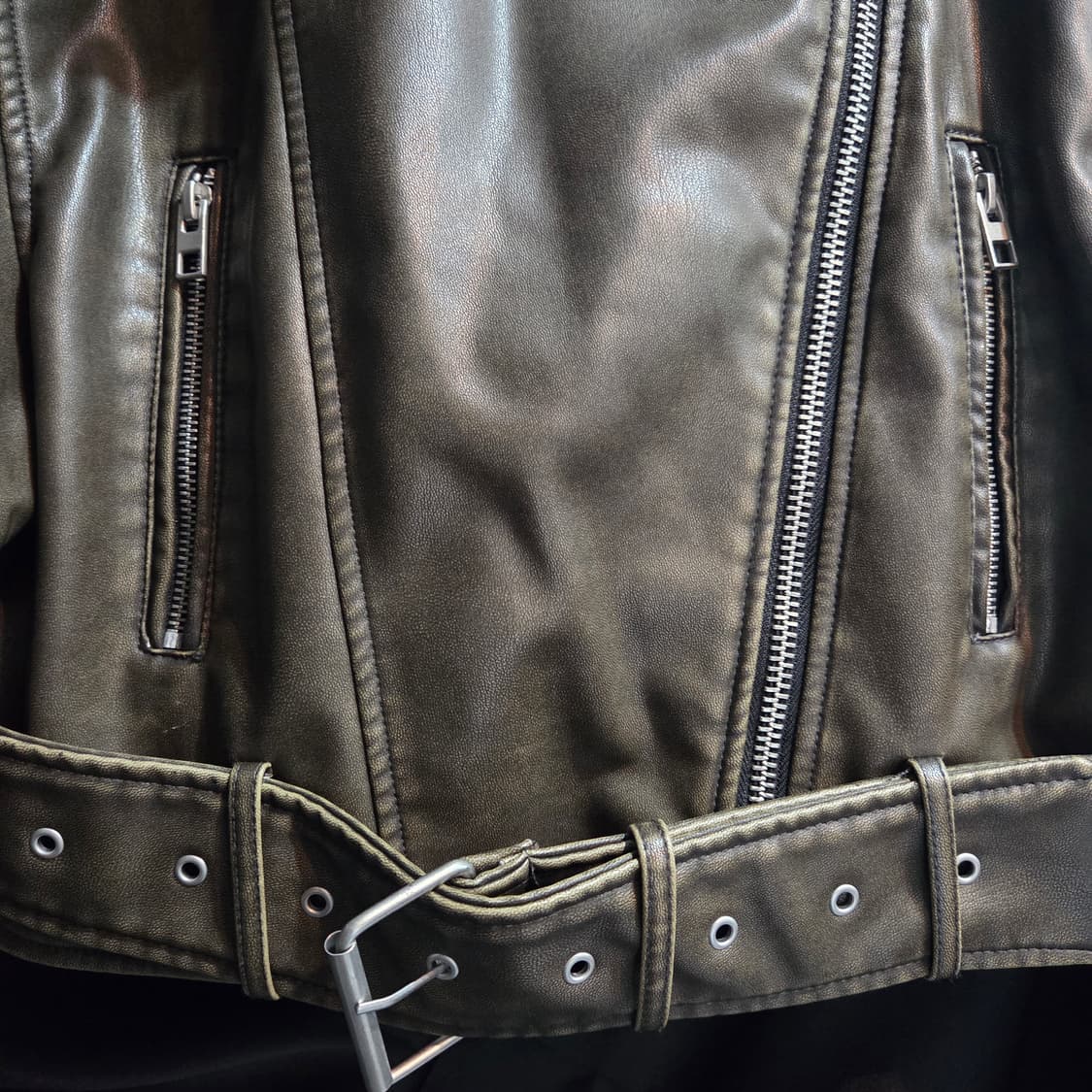 자라 페이크레더 크롭 라이더 워싱자켓 상품이미지9