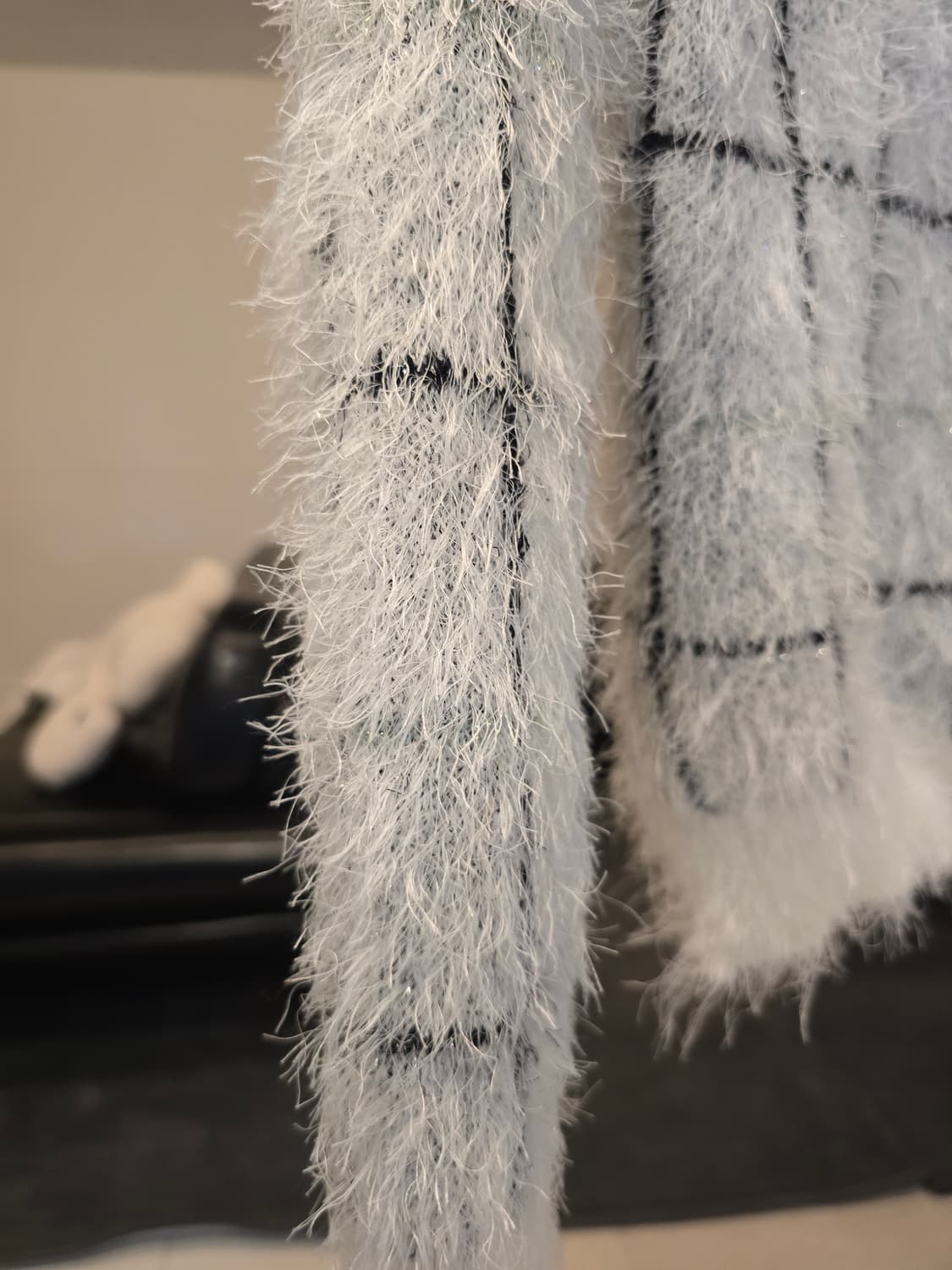 흰색 체크가디건 상품이미지2