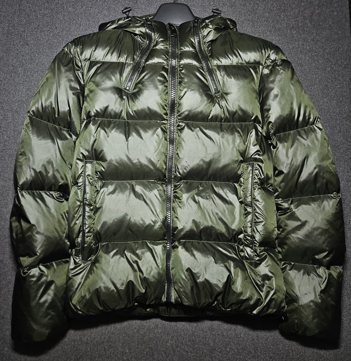 NIX 유광 후드 오리털 패딩 D/GREEN 95 상품이미지1