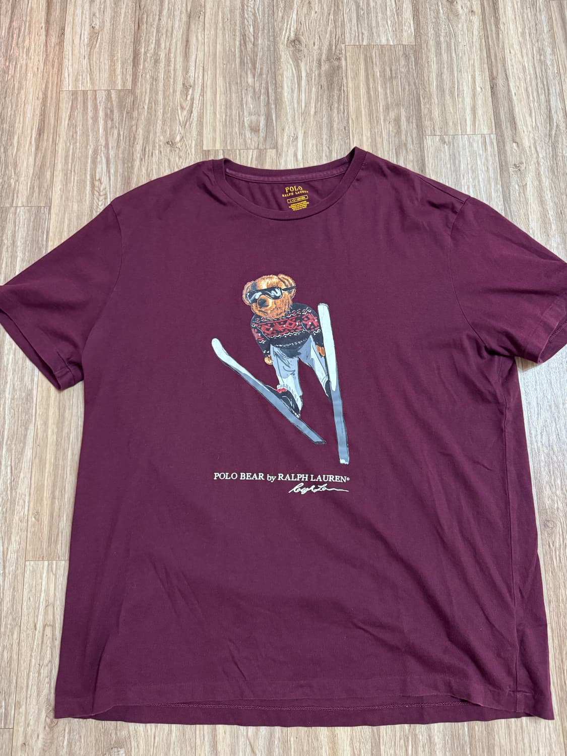 랄프로렌 폴로베어 버건디 티 L 상품이미지1