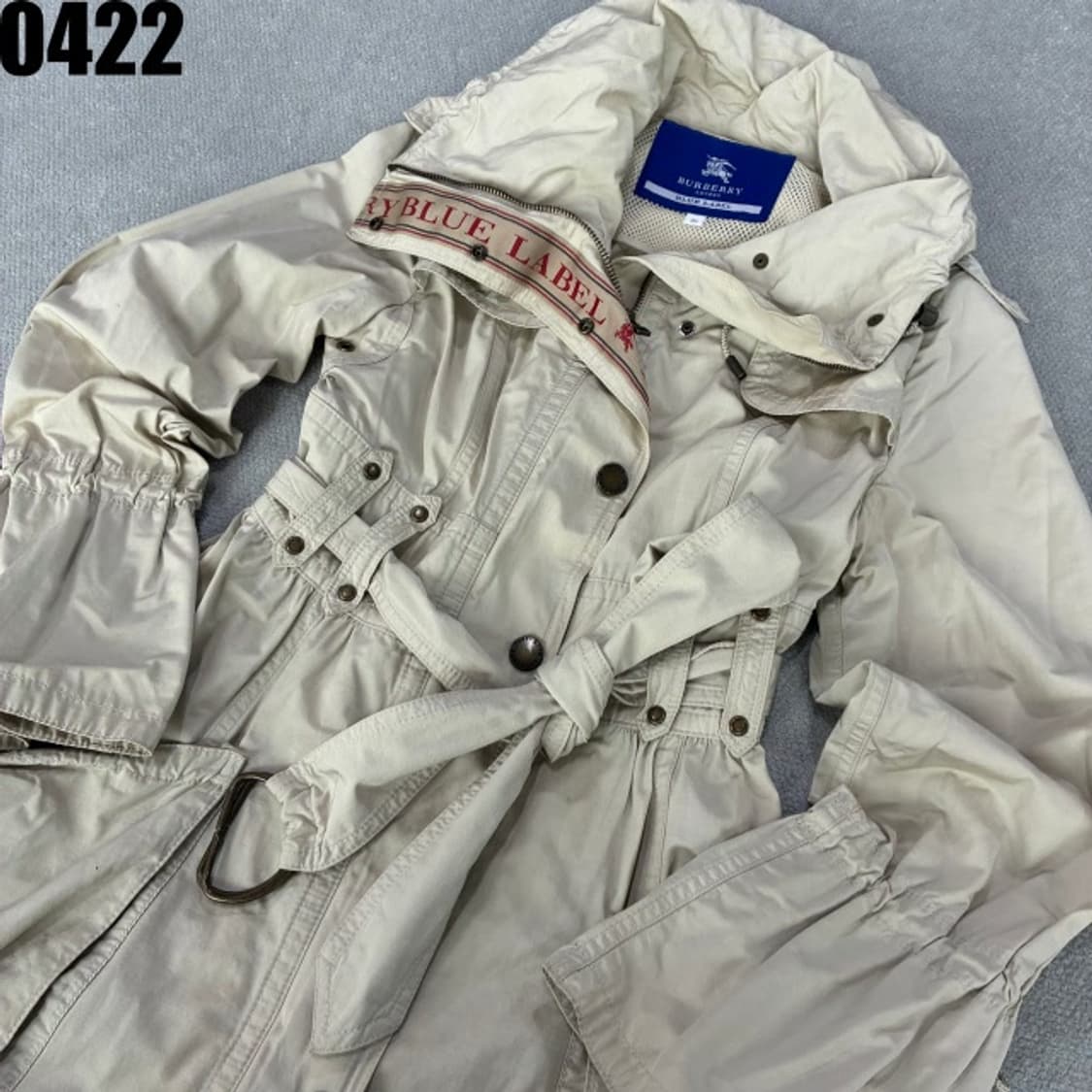 버버리 블루라벨 베이지 트렌치 코트 36 상품이미지2