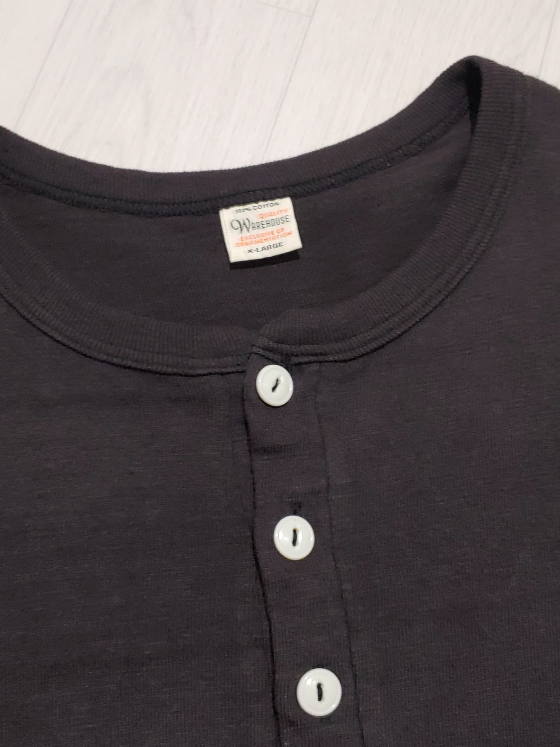 웨어하우스 4601 헨리넥 반팔 블랙 색상 상품이미지2