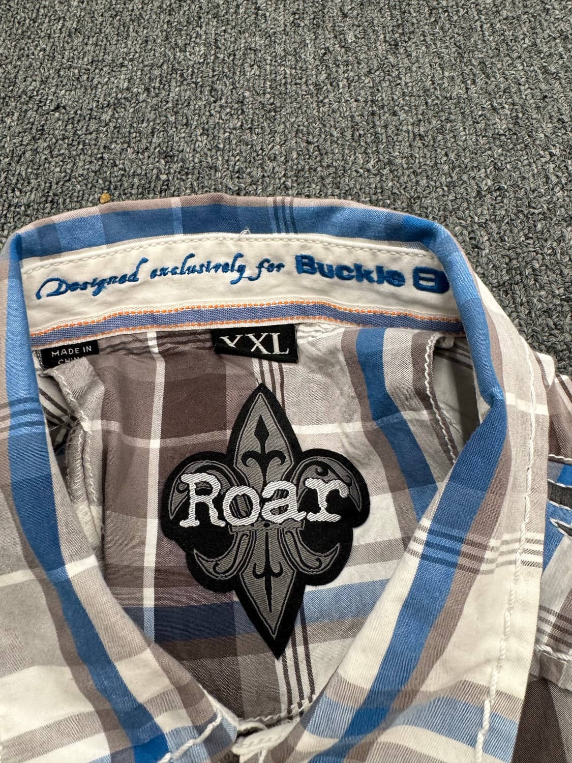 2XL)Roar 빈티지 자수 체크 긴팔셔츠 상품이미지4