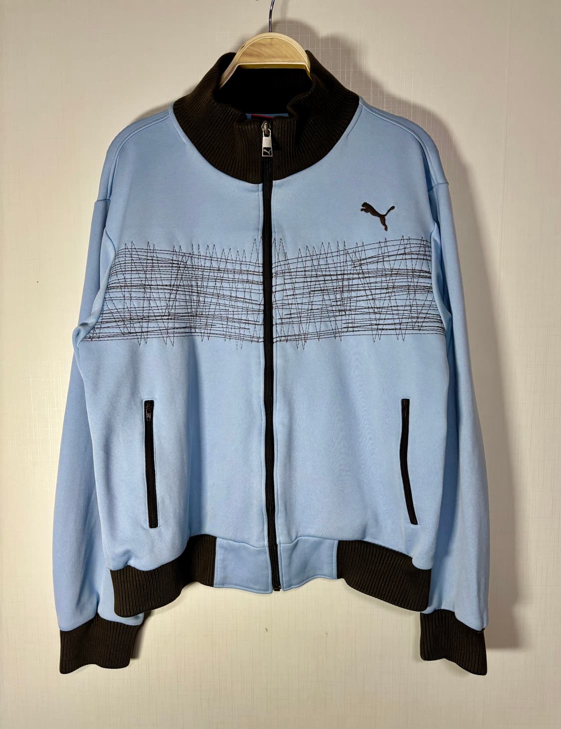 90s PUMA 올드 푸마 스카이블루 트랙탑 져지 자켓 하늘색 빈티지 상품이미지2