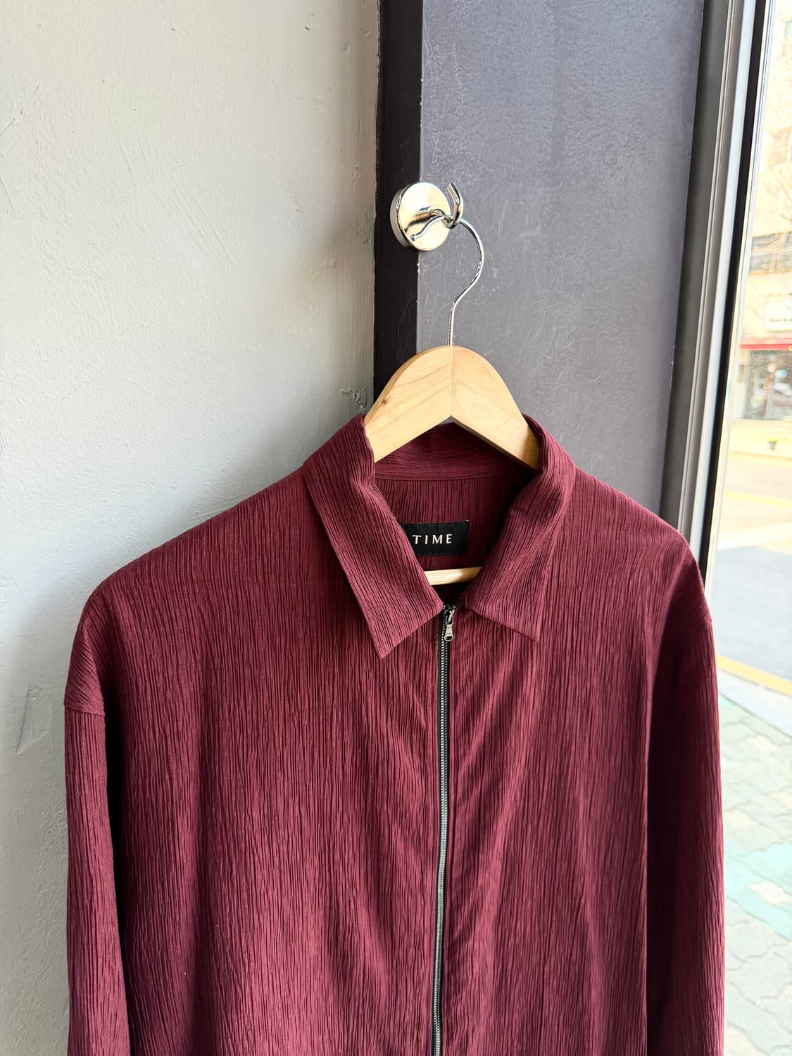 105/ 타임옴므 24-25FW 크링클 집업 셔츠  상품이미지5