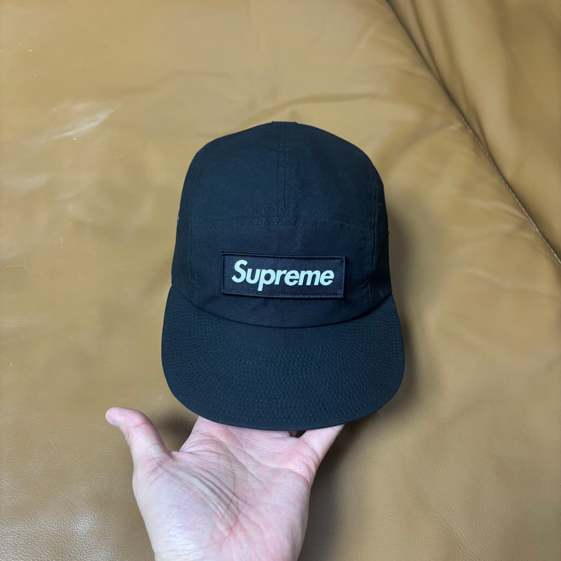 Supreme 슈프림 23fw 왁스드 코튼 블랙 캠프캡 모자 Black 상품이미지2