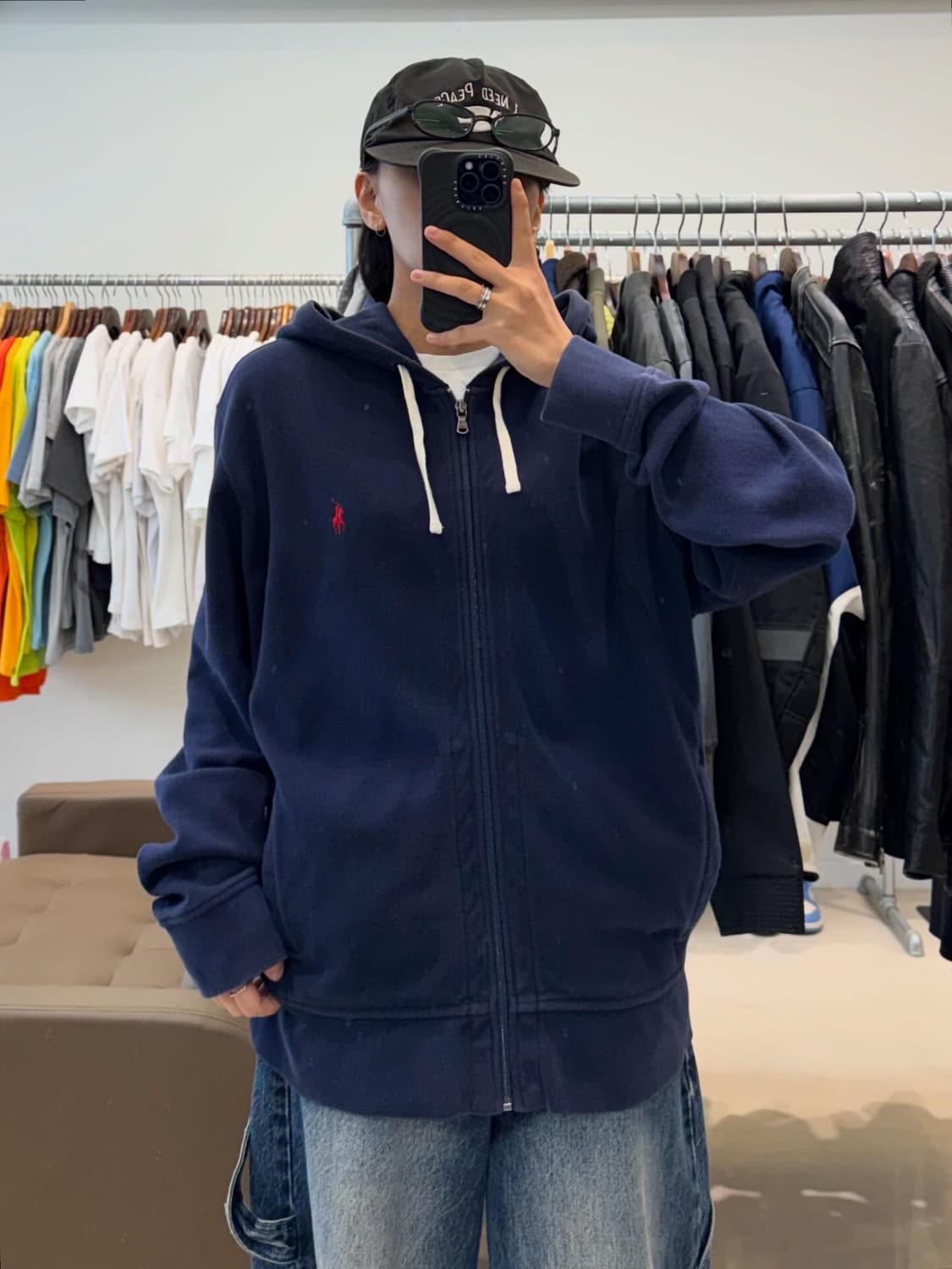 폴로 베이직 후드 집업 네이비 상품이미지6