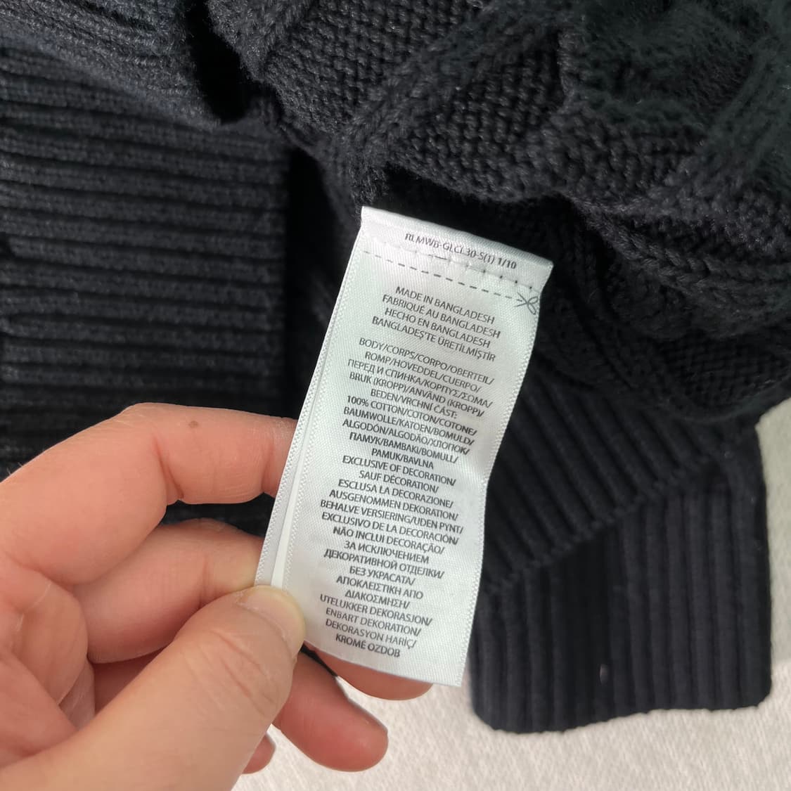 95 폴로 랄프로렌 코튼 블랙 꽈배기 반집업니트  상품이미지6