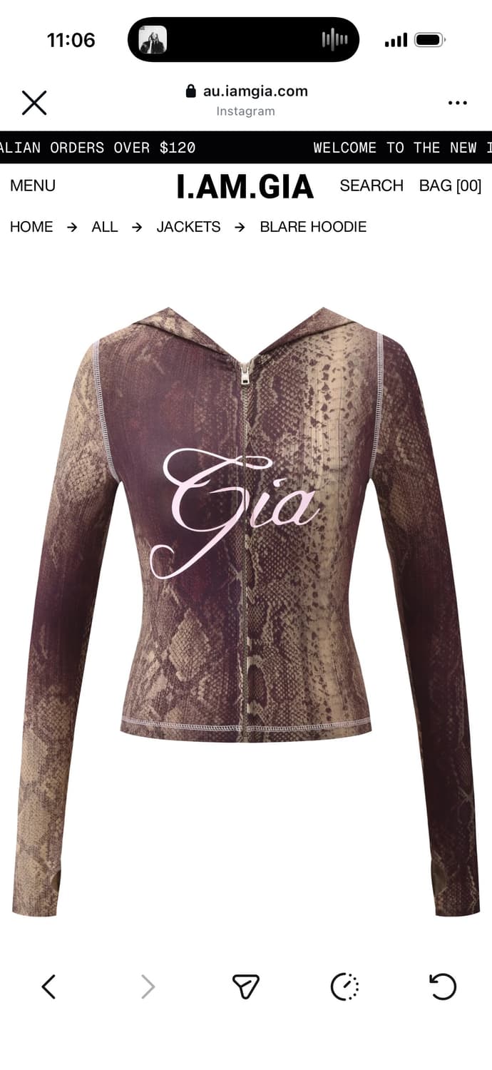 IAMGIA 아이엠지아 blare hoodie _snake 상품이미지1