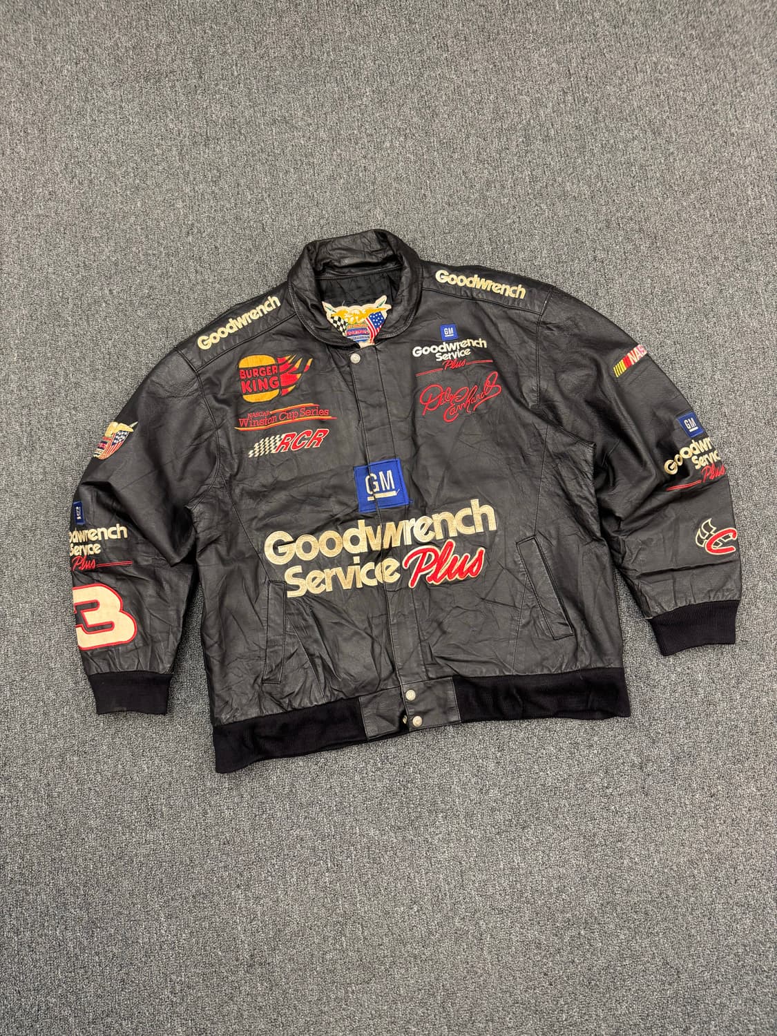 XL)제프 해밀턴 빈티지 GM 굿렌치 서비스 플러스 레더 레이싱자켓 상품이미지2