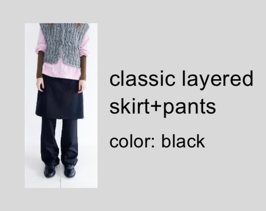 샵페어리 classic layered skirt+pants black 상품이미지1