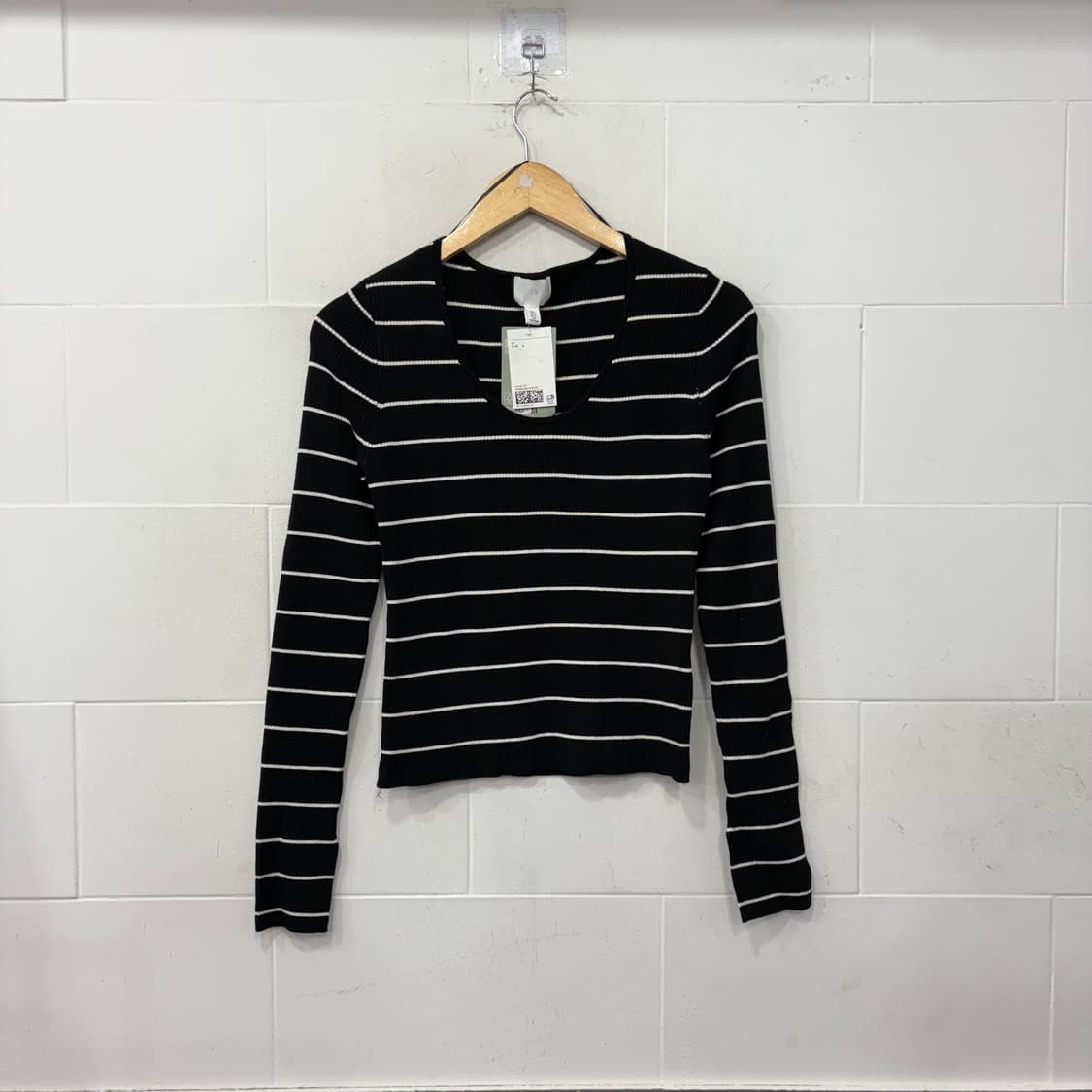 (새상품)H&M 스트라이프 골지 니트 탑 상품이미지1