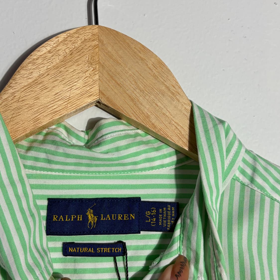 폴로 랄프로렌 빈티지 그린 스트라이프 셔츠 (무료배송) 상품이미지3