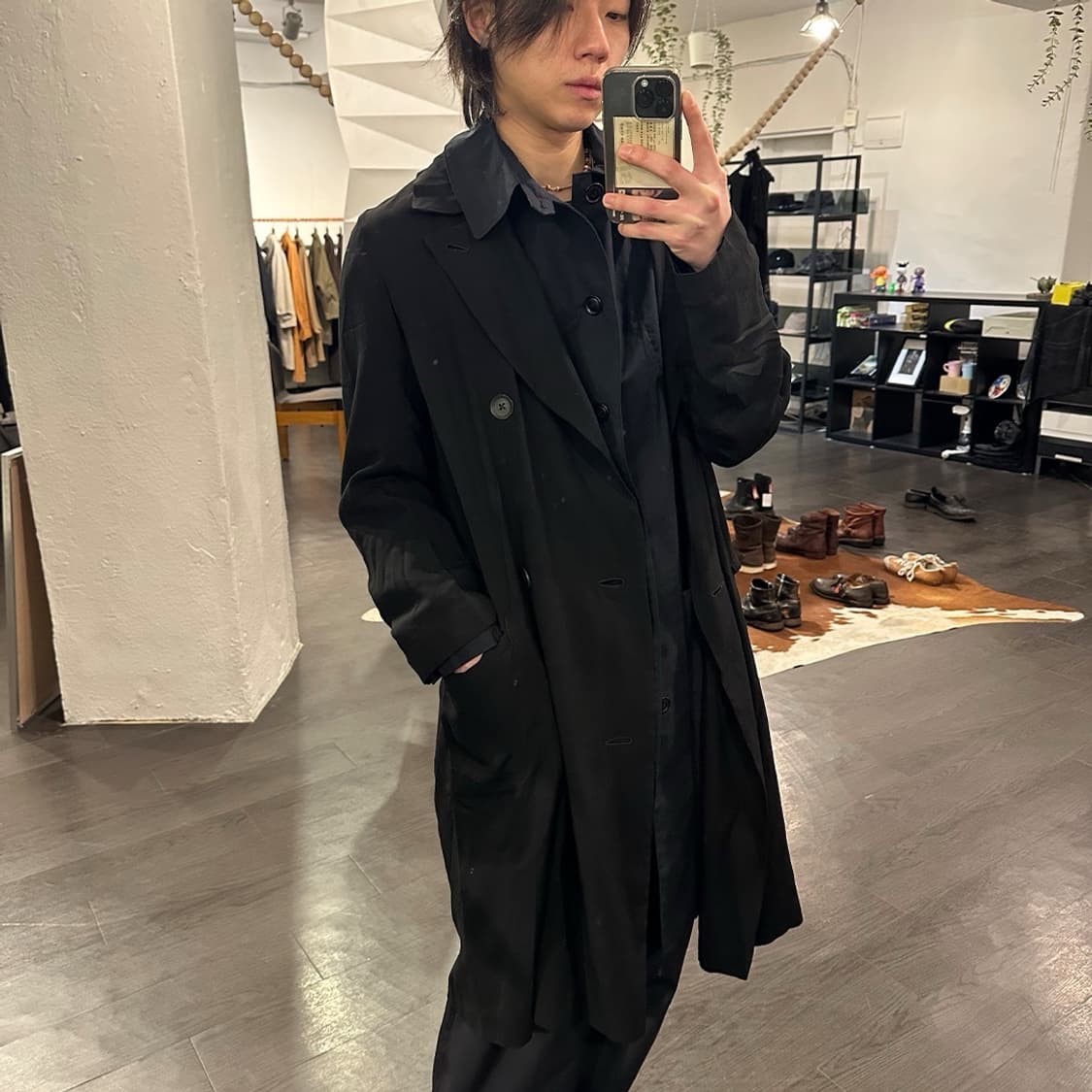 요지야마모토 오버사이즈 레이온 코트 상품이미지4